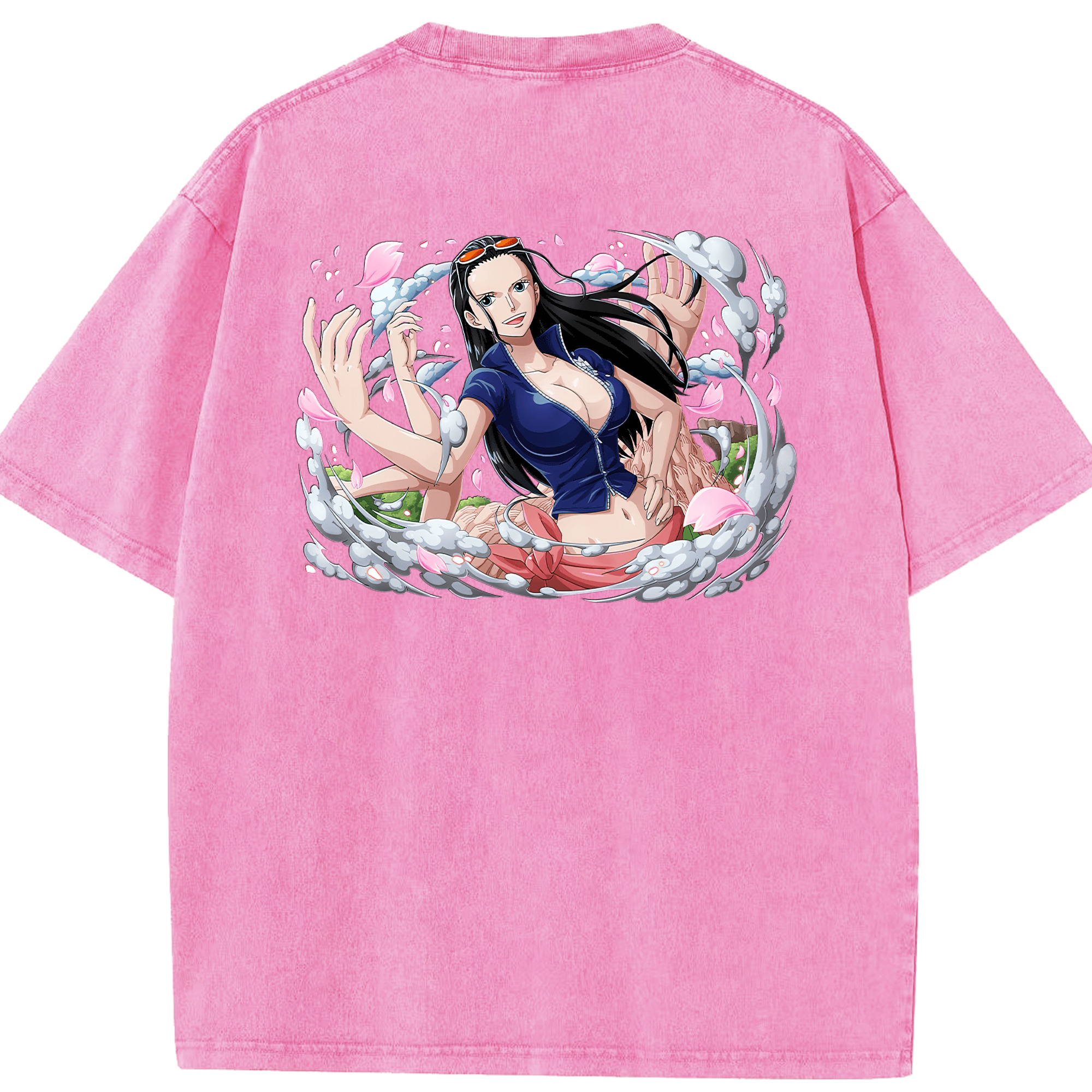ワンピース ニコ・ロビン ONE PIECE Nico Robin 綿100% ヴィンテージ風 半袖Tシャツ（背面プリント）